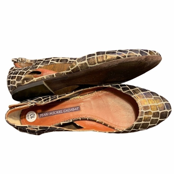 JEAN MICHEL CAZABAT Metallic Giraffe Print Flats - Picture 3 of 10